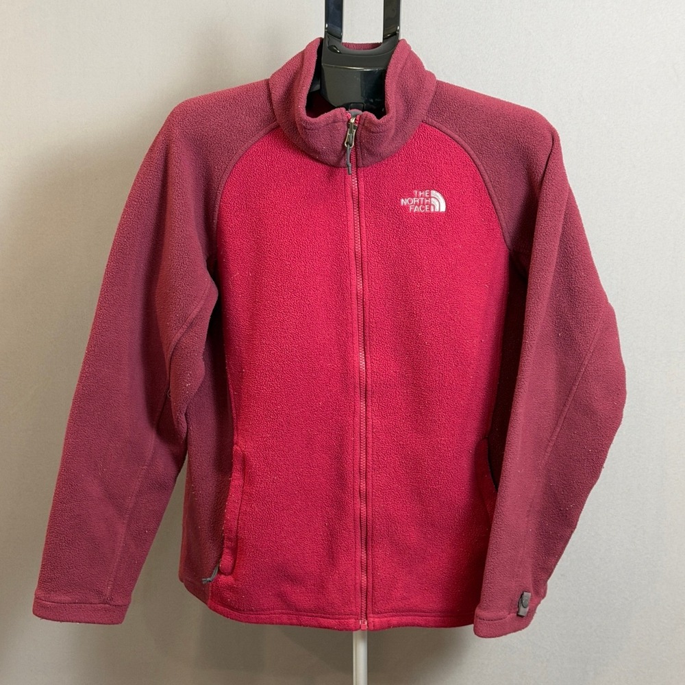 The North Face Fleece Jacket Womens XL Pink Burgundy Full Zip Outdoor Warm